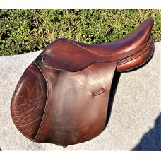 Frank Baines Elan Close Contact Jumping Saddle, 17.5" Nut Brown, Wide / Medium Wide